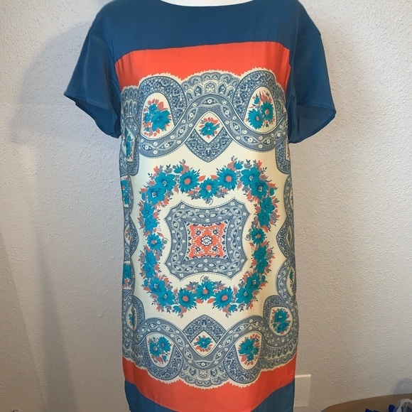 Anthropologie Meadow Rue Calcada Silk Tunic Size Small Multi Colored - Picture 2 of 10